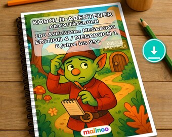 Goblin Adventure Activity Book PDF Download digital – 100 puzzle and activity pages for children – MEGA BOOK 01 Edition 1 (DIN A4)