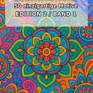 Mandalas Coloring Book for Kids – 50 Coloring Pages – PDF Download E1/B1 (DIN-A4) – Gift, Travel Activity, Birthday, Activity image 2