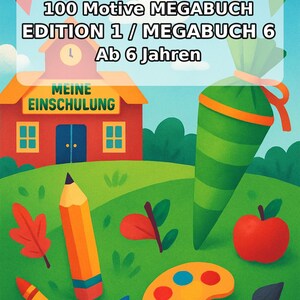 100 motiv för min första skoldag att färglägga, lämplig för åldrarna 6 och uppåt – perfekt present till 6-åriga barn – målarbok som PDF E6 bild 2