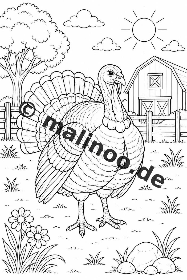Livro de colorir Fazenda PDF para download digital – 20 páginas para colorir para crianças – Livro 01 Edição 1 (DIN-A4) imagem 14