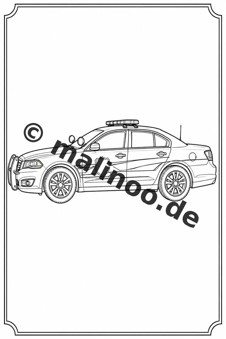 Livro de colorir da polícia em PDF para download digital – 20 páginas para colorir para crianças – Livro 01 Edição 1 (DIN-A4) imagem 7