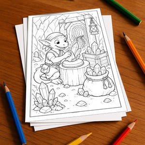 Goblin Coloring Book for Children – Gift Idea for Grandchildren and Godchildren – 100 Coloring Pages (DIN A4) E4 image 2