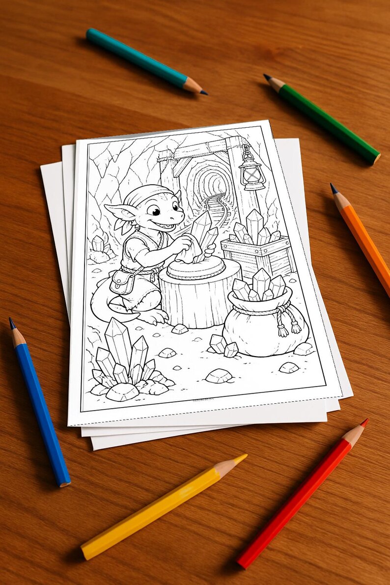 Goblin Coloring Book for Children – Gift Idea for Grandchildren and Godchildren – 100 Coloring Pages (DIN A4) E4 image 2
