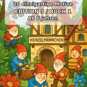 Libro para colorear de elfos para niños – 20 páginas para colorear – Impreso y encuadernado E1/B1 (DIN-A5) – Recuerdo de fiesta, regalo, fiesta de cumpleaños infantil, obsequio para invitados imagen 2