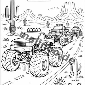 Monster Trucks Activity Book for Children – 100 Puzzle & Activity Pages – Bound or Loose, Edition 03 (DIN A4) – Gift, Activity image 12