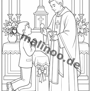 Libro di puzzle per la Prima Comunione da stampare per bambini – Attività per le vacanze e il campeggio – 20 pagine di puzzle e attività (PDF) E1/B2 immagine 3