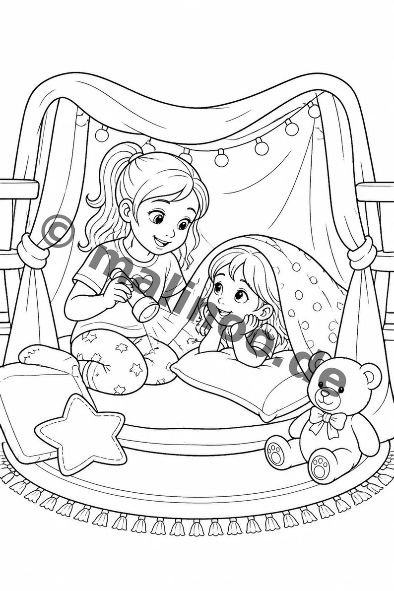 Große Schwester Malvorlagen für Kinder – fördert Feinmotorik und Konzentration – 20 Ausmalbilder (PDF) E1/B3 Bild 11