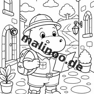 Libro de actividades de hipopótamos para niños – 100 páginas de rompecabezas y actividades – Impreso + hojas sueltas E1/B1 (DIN A4) – Regalo, Actividad imagen 4