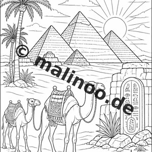 Ägypten Malbuch PDF Download digital – 20 Ausmalbilder für Kinder – Buch 03 Edition 1 (DIN-A4) Bild 3