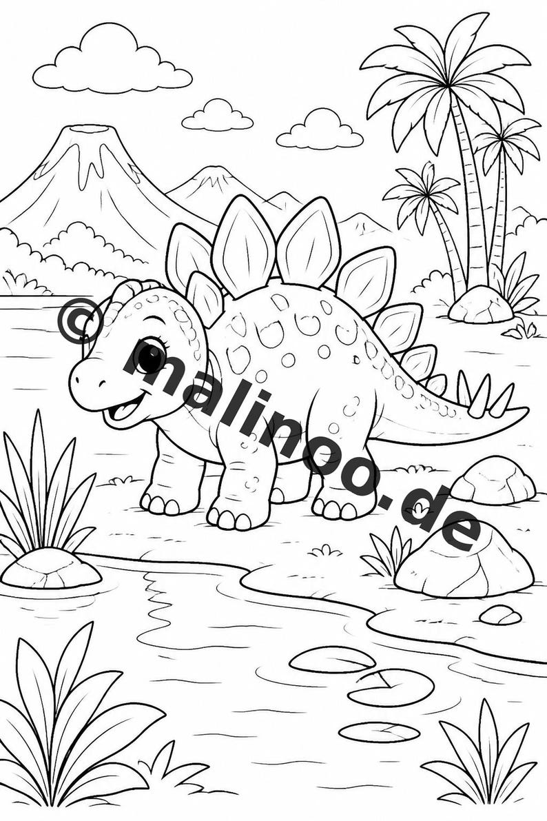20 Baby Dinosaur Colors for Ages 8 and Up – Gift for Grandchildren, Godchildren, Nieces and Nephews – Printable Coloring Book (PDF) E4/B1 image 7