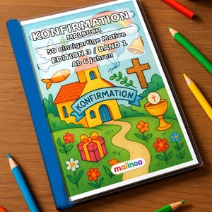 Gift for big sister and big brother: Confirmation coloring book with 50 coloring pages (DIN A4) E3/B1-2
