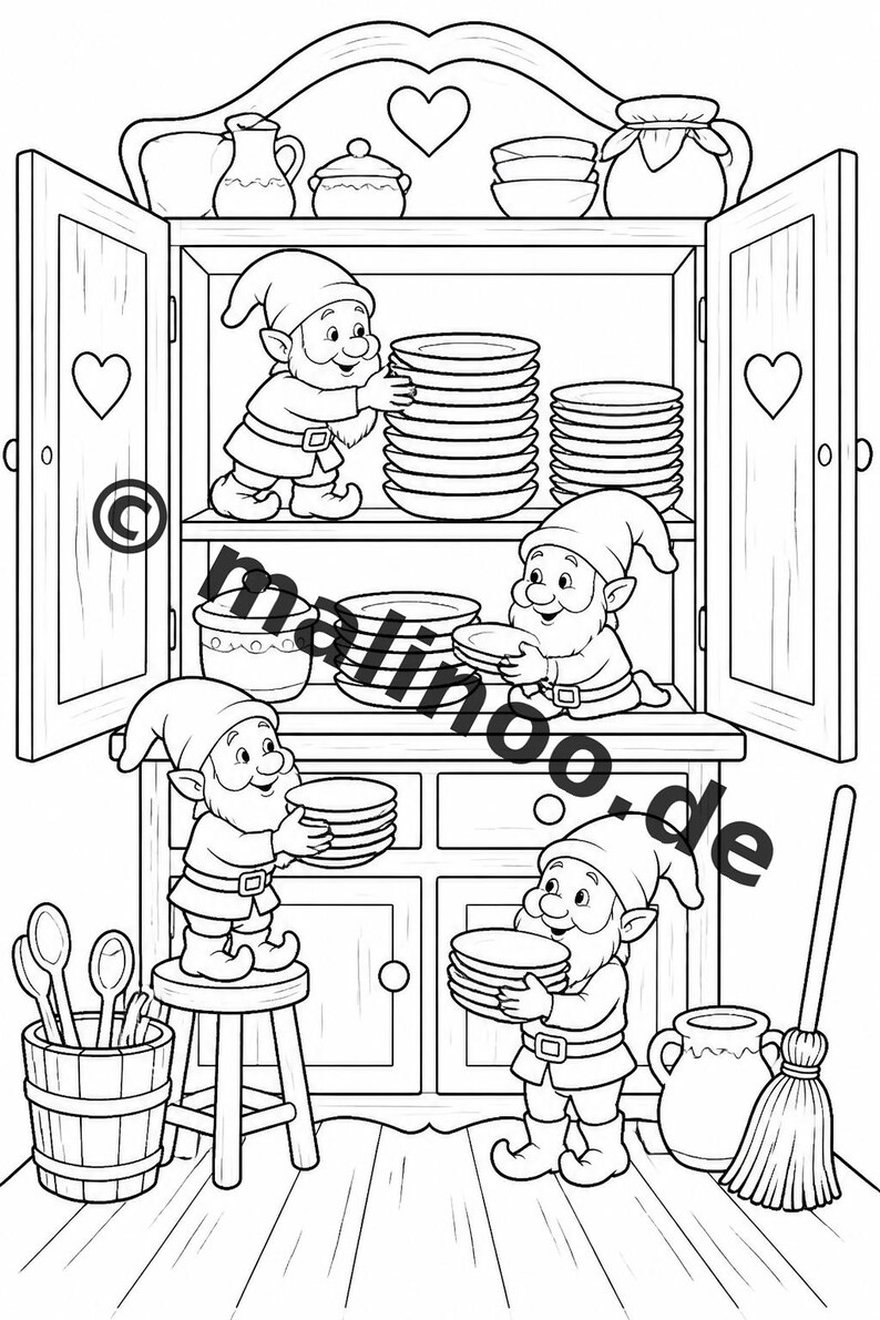 Livre de coloriage d'elfes pour enfants – 20 pages à colorier – Format imprimé et relié E1/B1 (DIN-A5) – Cadeau d'invité, souvenir de fête, cadeau pour anniversaire d'enfant image 8
