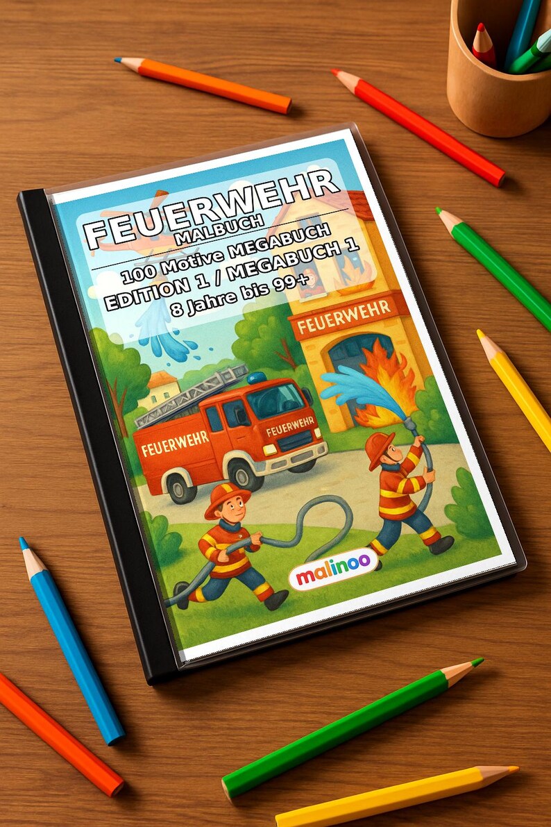 Fire Coloring Book for Ages 8 and Up – 100 Pictures to Color – Gift Idea for Children Ages 8 and Up (DIN A4) E1 image 1