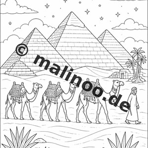 Egypt Coloring Book PDF Download Digital – 100 Coloring Pages for Children – MEGA BOOK 02 Edition 1 (DIN-A4) image 6