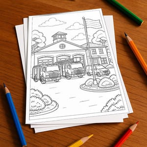 Livre de coloriage de pompiers, imprimé, non relié – 50 pages à colorier pour enfants – Volume 6, Édition 1 (DIN A4)