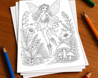 Feen Malbuch gedruckt, ungebunden – 100 Ausmalbilder für Kinder – MEGABUCH 04 Edition 1 (DIN-A4)