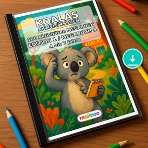 Instant PDF download – Last-minute gift: Koala's puzzle book with 100 puzzle and activity pages E1 image 1