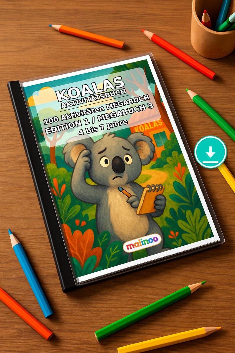 Instant PDF download – Last-minute gift: Koala's puzzle book with 100 puzzle and activity pages E1 image 1