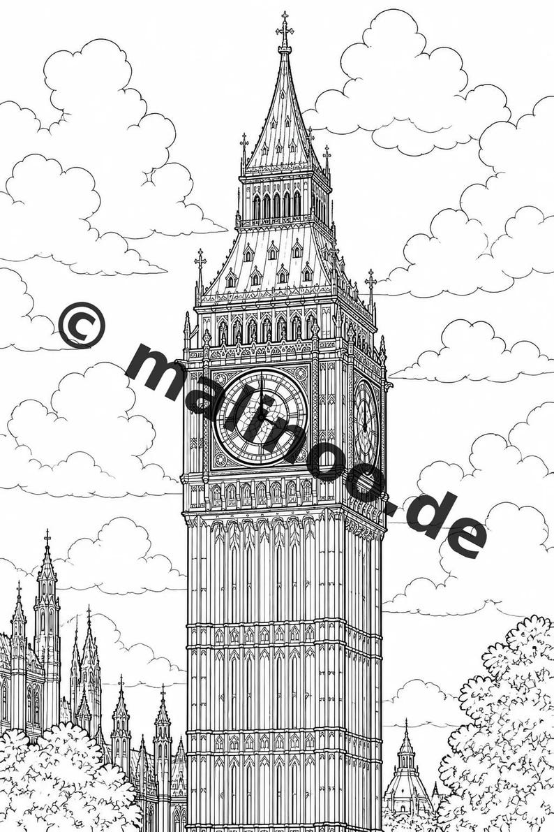 Europe Coloring Book PDF Download digital – 100 coloring pages for children – MEGA BOOK 03 Edition 1 (DIN-A4) image 4
