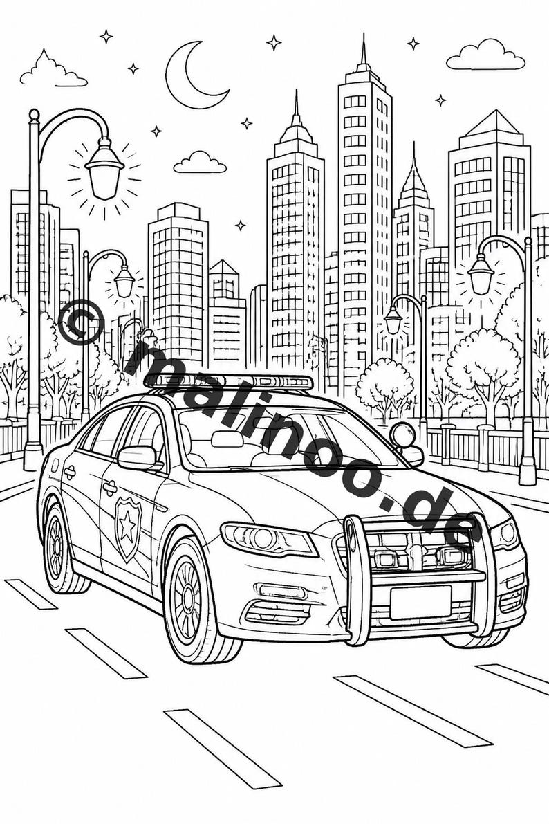 Libro para colorear de policías, impreso, sin encuadernar – 20 páginas para colorear para niños – Libro 01 Edición 1 (DIN A4) imagen 20