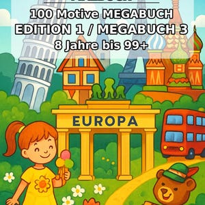 Europe Coloring Book PDF Download digital – 100 coloring pages for children – MEGA BOOK 03 Edition 1 (DIN-A4) image 2