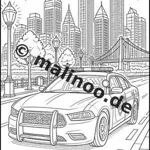 Police Coloring Book PDF Download Digital – 20 Coloring Pages for Children – Book 03 Edition 1 (DIN-A4) image 20