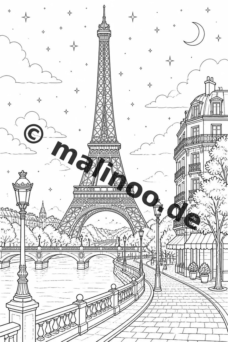 Europe Coloring Book for Kids – 50 Coloring Pages – PDF Download E1/B4 (DIN-A4) – Gift, Travel Activity, Birthday, Activity image 3