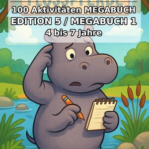 子供向けカバのパズルブック（印刷用） – 幼稚園、保育園、保育園向け – パズルとアクティビティページ100ページ（PDF）E1 画像 2