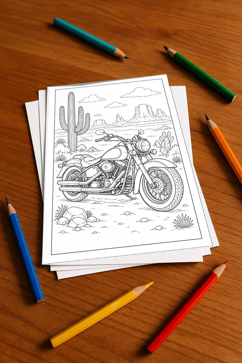 Motorcycle Activity Book for Children – 100 Puzzle and Activity Pages – Printed + Loose E1/B1 (DIN A4) – Gift, Activity image 1