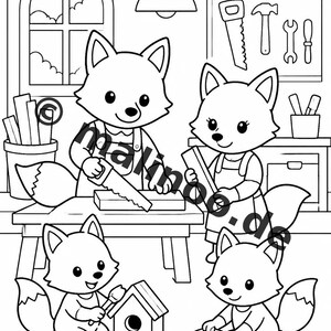 Livre d'activités sur le thème des renards pour enfants – 100 pages de jeux et d'activités – Imprimé + feuilles détachables format E1/B1 (DIN A4) – Cadeau, activité, calendrier de l'Avent image 8