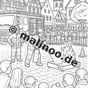 Feuerwehr Malbuch PDF Download digital – 20 Ausmalbilder für Kinder – Buch 02 Edition 1 (DIN-A4) Bild 20