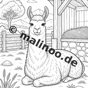 Målarbok med bondgårdsmotiv, PDF, digital nedladdning – 50 målarbilder för barn – Volym 2, Utgåva 1 (DIN-A4) bild 18