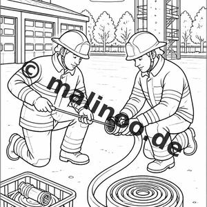 Feuerwehr Malbuch PDF Download digital – 50 Ausmalbilder für Kinder – Band 03 Edition 1 (DIN-A4) Bild 16