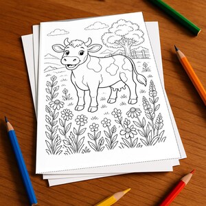 Bauernhof Malbuch gedruckt, ungebunden – 100 Ausmalbilder für Kinder – MEGABUCH 04 Edition 1 (DIN-A4)