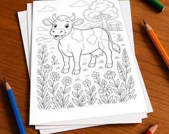 Bauernhof Malbuch gedruckt, ungebunden – 100 Ausmalbilder für Kinder – MEGABUCH 04 Edition 1 (DIN-A4)