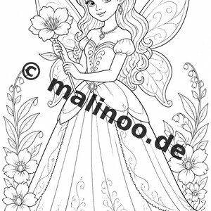 Pequeno presente de aniversário para crianças: Livro de colorir criativo de fadas com 50 páginas para colorir (PDF) E2/B1 imagem 9