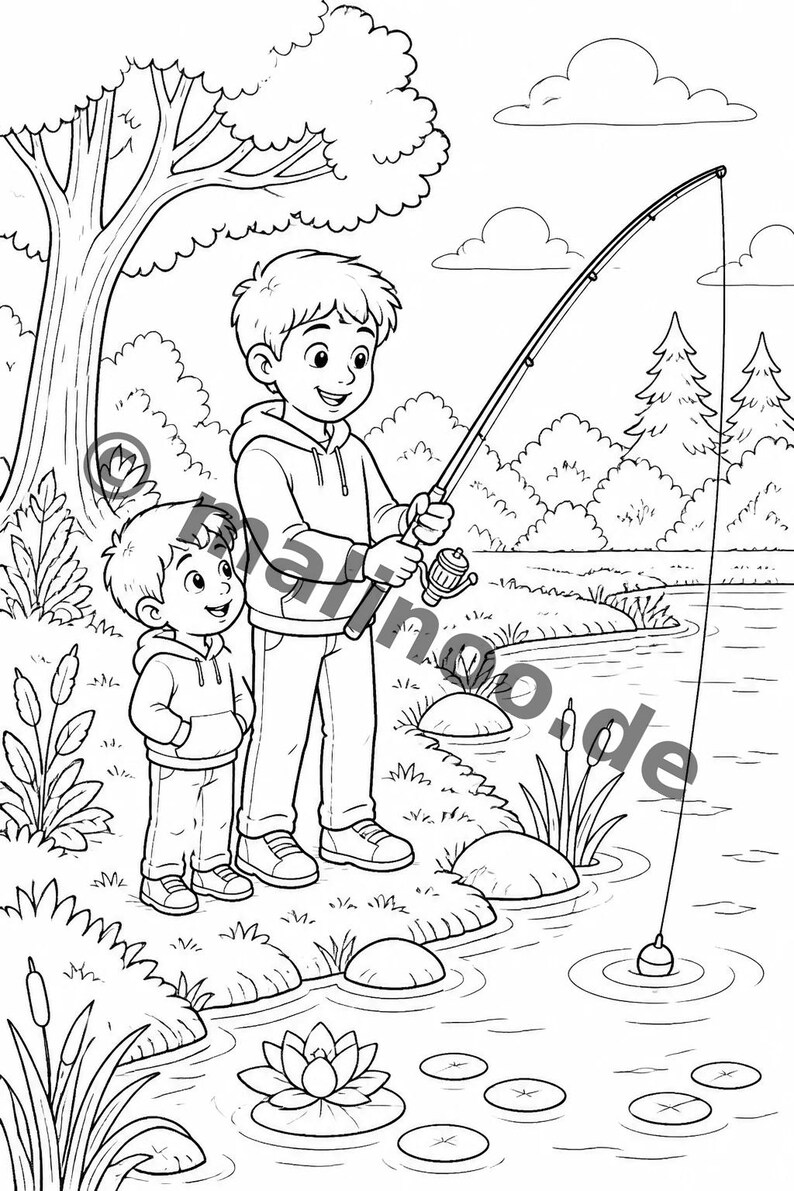 Libro da colorare del Grande Fratello in formato PDF per bambini – per il relax e la consapevolezza dei bambini – 20 pagine da colorare E1/B1 immagine 5