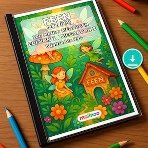 Fairy coloring book to print for ages 8 and up – 100 pictures to color – creative without a phone or tablet (PDF) E2 image 1