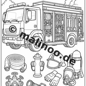 Fire Coloring Book for Kids – 20 Coloring Pages – PDF Download E1/B1 (DIN-A4) – Party Favor, Gift, Children's Birthday Party, Guest Gift image 6
