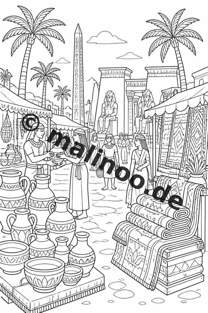 Egypt Coloring Book PDF Download digital – 20 coloring pages for children – Book 03 Edition 1 (DIN-A4) image 5