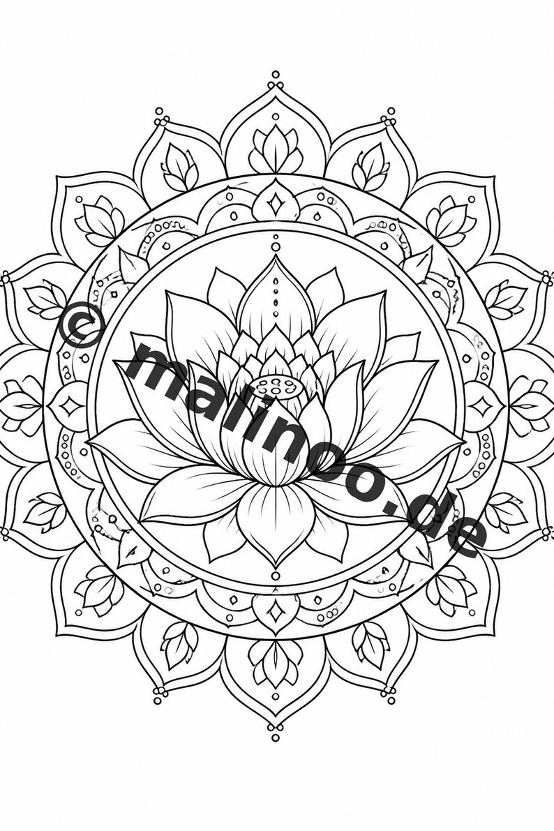 Mandalas kleurboek voor kinderen – 20 kleurplaten – PDF-download E1/B2 (DIN-A4) – Feestartikel, cadeau, kinderfeestje, gastgeschenk afbeelding 3