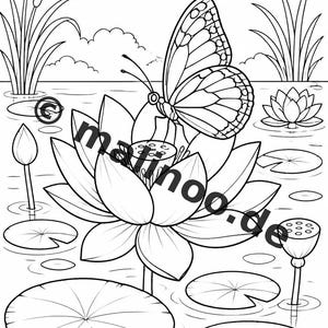 Schmetterlinge Malbuch Kinder – 100 Ausmalbilder – PDF Download E1/B1 (DIN-A4) – Geschenk, Beschäftigung, Adventskalender, Geburtstag Bild 4