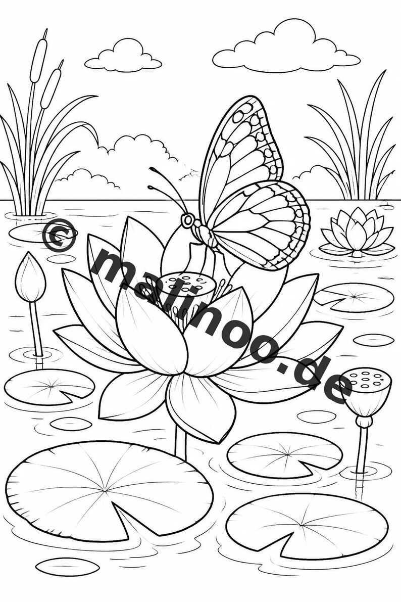 Schmetterlinge Malbuch Kinder – 100 Ausmalbilder – PDF Download E1/B1 (DIN-A4) – Geschenk, Beschäftigung, Adventskalender, Geburtstag Bild 4
