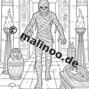 Ägypten Malbuch Kinder – 100 Ausmalbilder – PDF Download E1/B4 (DIN-A4) – Geschenk, Beschäftigung, Adventskalender, Geburtstag Bild 8