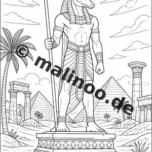 Egypt Coloring Book PDF Download Digital – 100 Coloring Pages for Children – MEGA BOOK 02 Edition 1 (DIN-A4) image 12