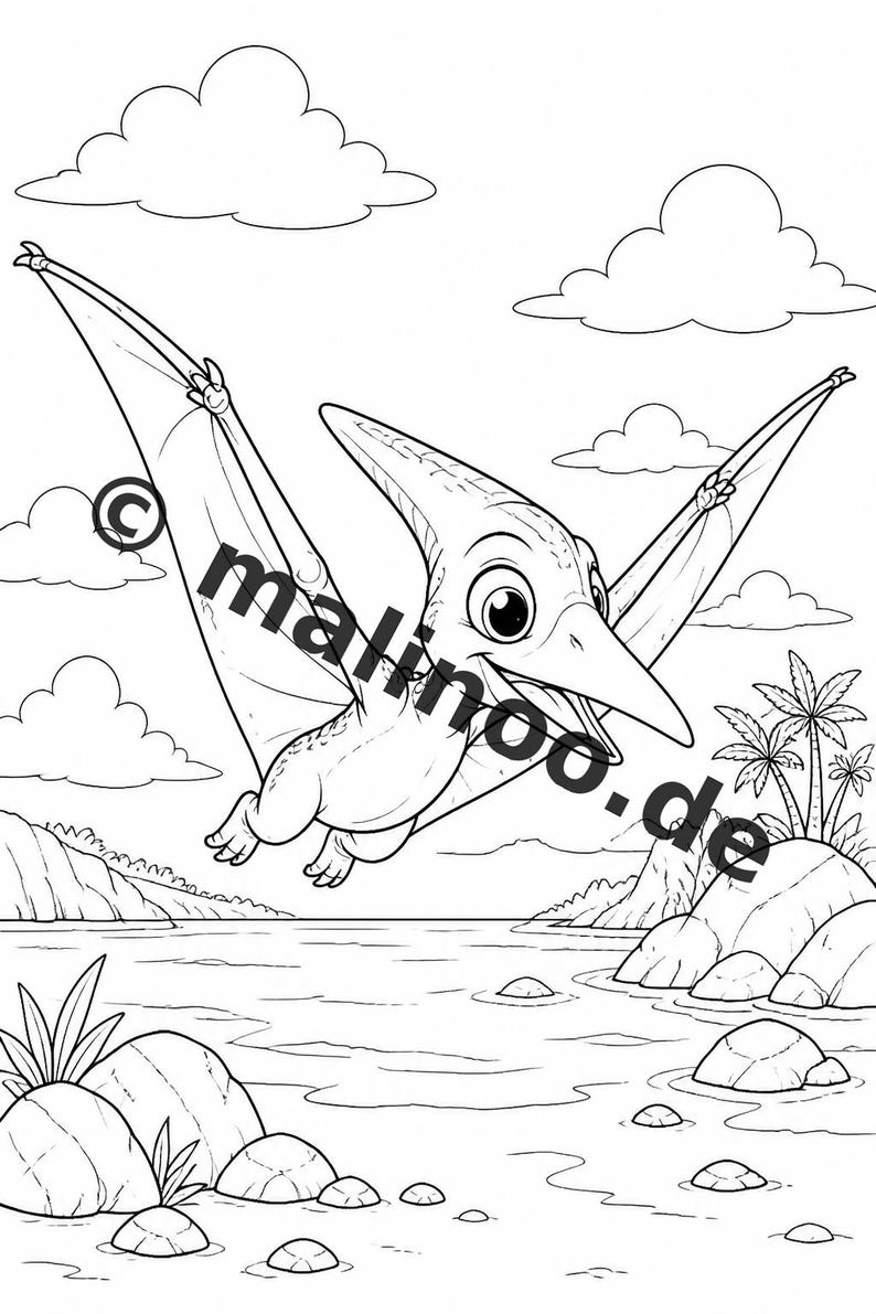 Libro para colorear de dinosaurios bebés en formato PDF (descarga digital): 50 páginas para colorear para niños – Volumen 1, Edición 1 (DIN A4) imagen 12