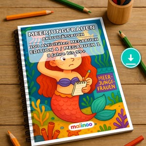 Meerjungfrauen Aktivitätsbuch PDF Download digital – 100 Rätsel- und Aktivitätsseiten für Kinder – MEGABUCH 01 Edition 1 (DIN-A4)