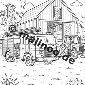 Feuer Malbuch Kinder – 20 Ausmalbilder – PDF Download E1/B3 (DIN-A4) – Mitgebsel, Geschenk, Kindergeburtstag, Gastgeschenk Bild 5