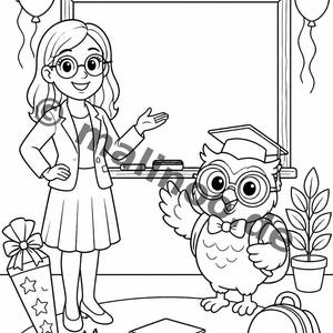 100 motiv för min första skoldag att färglägga, lämplig för åldrarna 6 och uppåt – perfekt present till 6-åriga barn – målarbok som PDF E6 bild 4
