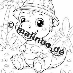Baby-Dinosaurier Malbuch gedruckt, ungebunden – 100 Ausmalbilder für Kinder – MEGABUCH 01 Edition 1 (DIN-A4) Bild 18
